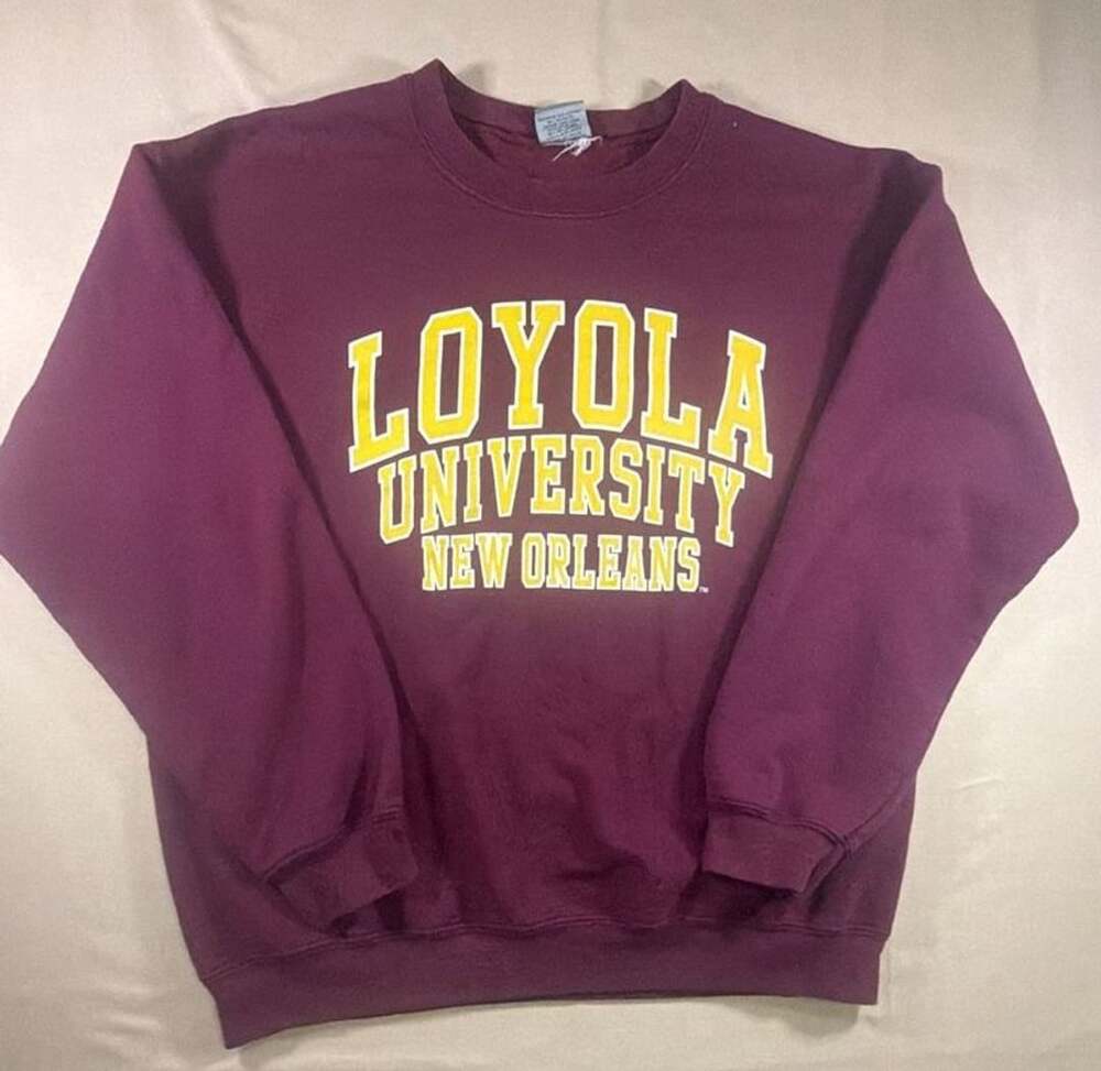 MV Sport Loyola University New Orleans Burgundy Crewneck Sweatshirt Large